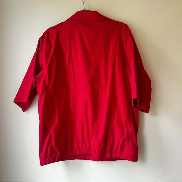IZOD Golf Windbreaker Jacket Red Quarter Zip Pullover Men’s Size S Mesh Lined - Picture 9 of 9